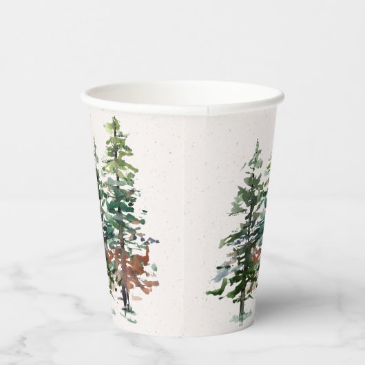 Gobelets En Papier Arbres forestiers d'hiver (Droite)