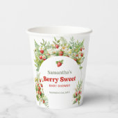 Gobelets En Papier Arc Boho doux Berry Aquarelle sauvage fraise (Verso)