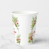 Gobelets En Papier Arc Boho doux Berry Aquarelle sauvage fraise (Droite)