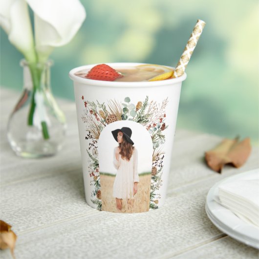 Gobelets En Papier Arc de classe 1 photo terracotta botanique moderne (Insitu)