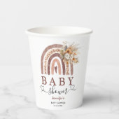 Gobelets En Papier Arc-en-ciel Boho | Document de Baby shower non sex (Recto)