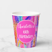 Gobelets En Papier Arc-en-ciel du 6e anniversaire (Recto)