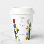 Gobelets En Papier Arc-en-ciel vibrant minimaliste Tulipe LGBTQ+ (Verso)