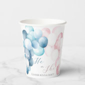 Gobelets En Papier Arc rose et bleu Aquarelle Révélation de genre (Verso)