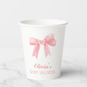 Gobelets En Papier Arc rose et en vichy baby shower préppant (Recto)