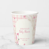 Gobelets En Papier Arche Boho Rose En vichy Baby shower Swetheart (Verso)