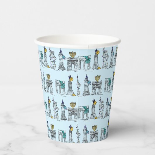 Gobelets En Papier Architecture de New York City NYC Hanoukka (Droite)