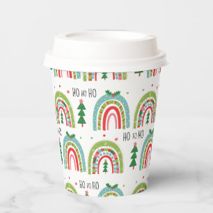 Gobelets En Papier Arcs-en-ciel de Noël et arbres de fêtes