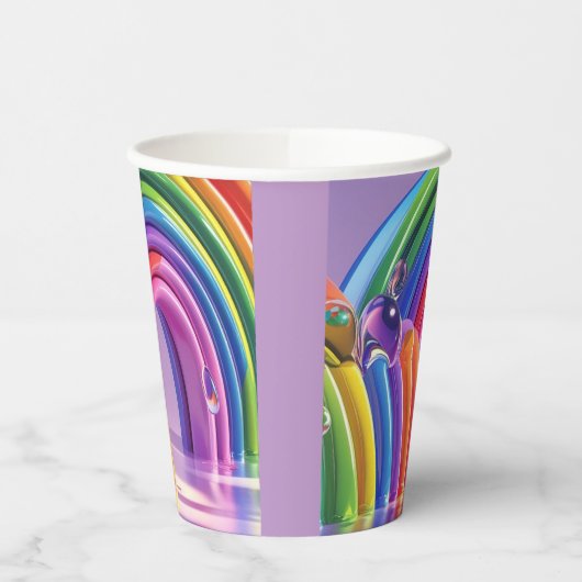 Gobelets En Papier Arcs-en-ciel déformés (Gauche)