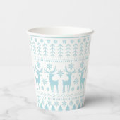 Gobelets En Papier Arctic Blue Folk Art thème hiver (Verso)