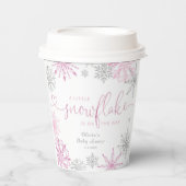 Gobelets En Papier Argent rose Un petit baby shower de flocons de nei (Recto)