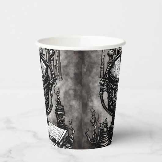 Gobelets En Papier Argent Steampunk Cauldron Spellbooks et Potions (Gauche)