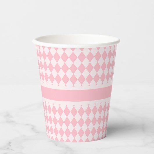 Gobelets En Papier Argyle Rose (Recto)