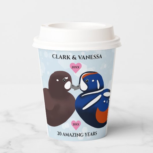 Gobelets En Papier Arlequin Canard Amateur Chaque année Anniversaire (Verso)