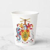 Gobelets En Papier Armoiries de la Barbade Emblème national (Recto)