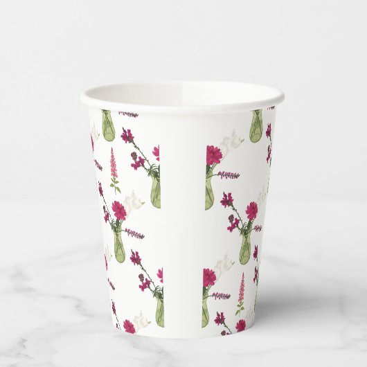 Gobelets En Papier Arrangement exotique de fleurs dans le verre (Gauche)