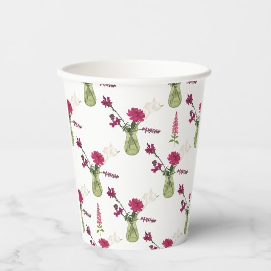 Gobelets En Papier Arrangement exotique de fleurs dans le verre (Recto)