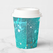 Gobelets En Papier Arrière - plan à huile Turquoise de la menthe (Droite)