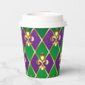 Gobelets En Papier Arrière - plan de bijoux Mardi Gras (Verso)