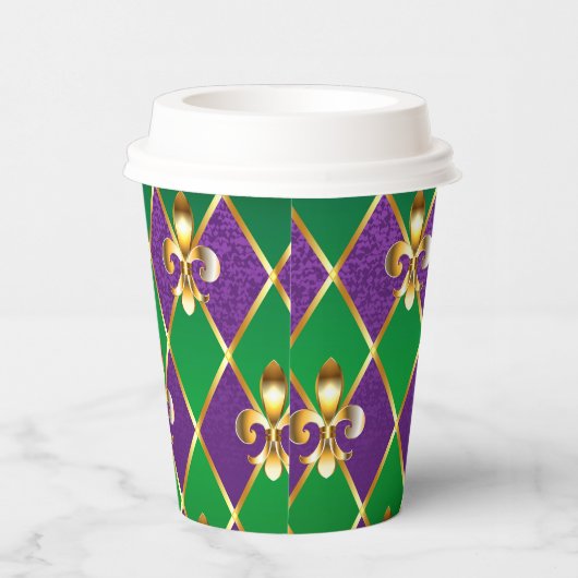 Gobelets En Papier Arrière - plan de bijoux Mardi Gras (Droite)