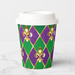 Gobelets En Papier Arrière - plan de bijoux Mardi Gras