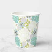 Gobelets En Papier Arrière - plan floral (Recto)