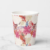 Gobelets En Papier Arrière - plan floral 3 (Verso)