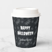 Gobelets En Papier Arrière - plan noir avec toiles d'araignée. Person (Recto)