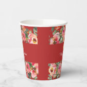 Gobelets En Papier Arrière - plan rose double bonheur symbole (Gauche)