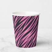 Gobelets En Papier Arrière - plan rose Zebra Stripe (Gauche)