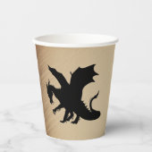 Gobelets En Papier Arrière - plan rustique Black Dragon (Recto)