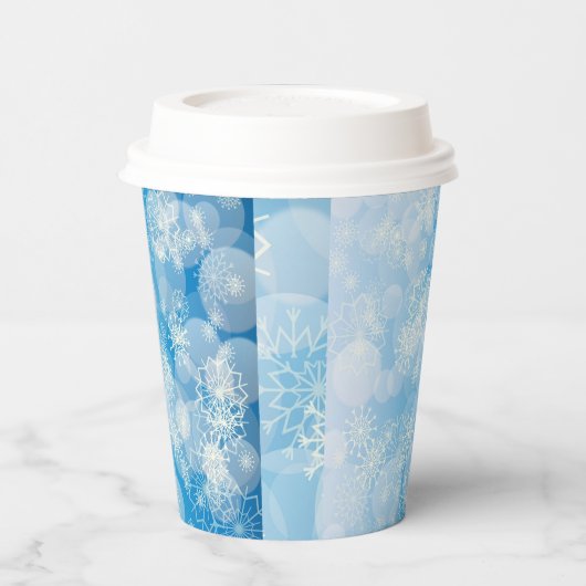 Gobelets En Papier Arrière - plan Snowflake (Gauche)