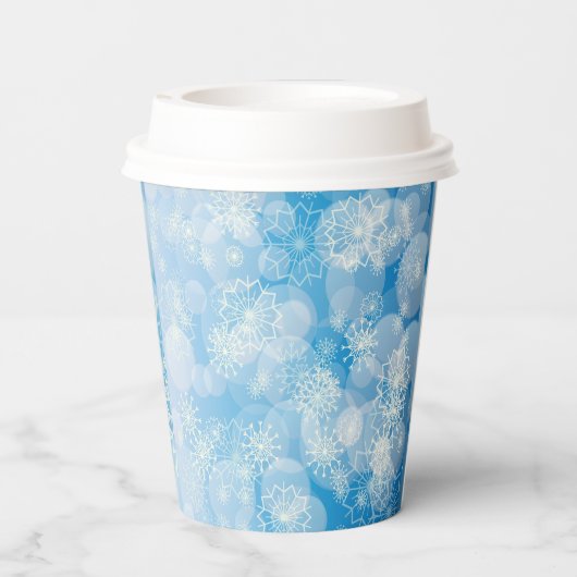 Gobelets En Papier Arrière - plan Snowflake (Verso)