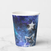 Gobelets En Papier Arrière - plan spatial avec étoiles (Verso)