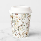 Gobelets En Papier Arrosage de mariage bohème aux aquarelles de fleur (Verso)