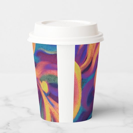 Gobelets En Papier Art Abstrait (Gauche)