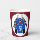 Gobelets En Papier Art Déco Comic Style Blue Race Car (Verso)