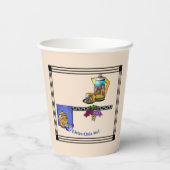 Gobelets En Papier Art Déco Cuisine Bistro Personnalisé (Verso)