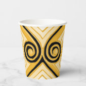 Gobelets En Papier Art Déco fait perse (Jaune et Noir) (Recto)