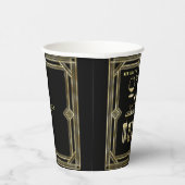 Gobelets En Papier Art Déco Retro Nouvel An interdit Bar (Droite)