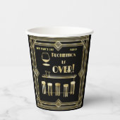 Gobelets En Papier Art Déco Retro Nouvel An interdit Bar (Recto)