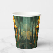 Gobelets En Papier Art déco Soleil Turquoise Vert Or (Droite)