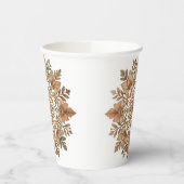 Gobelets En Papier Art floral mandala complexe tons bruns (Gauche)