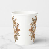 Gobelets En Papier Art floral mandala complexe tons bruns (Droite)