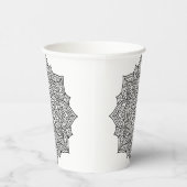 Gobelets En Papier Art mandala aux lignes noires complexes (Droite)