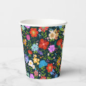 Gobelets En Papier Art populaire floral mexicain (Verso)