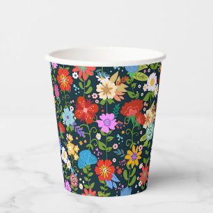 Gobelets En Papier Art populaire floral mexicain