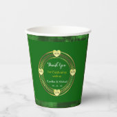 Gobelets En Papier Artsy Green Earthy Abstrait Wedding Party Event (Recto)