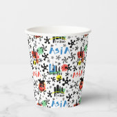 Gobelets En Papier Asie | Motif de symboles (Recto)