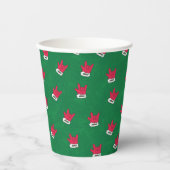 Gobelets En Papier ASL ILY Santa Glove red paper cups (Recto)